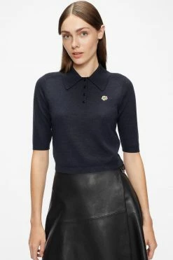 Ted Baker Blue Ameliya Merino Edit Polo Shirt