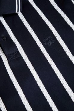 Ted Baker Kimbell Navy Blue Short Sleeve Striped Polo Shirt -tedbaker Shop Online unnamed file 4156