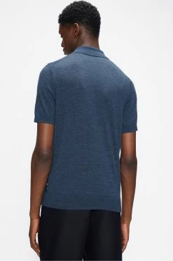 Ted Baker Blue Haworth Ss Knitted Polo Shirt -tedbaker Shop Online unnamed file 4171