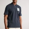 Ted Baker Navy Blue Remark Ribbed Polo Shirt