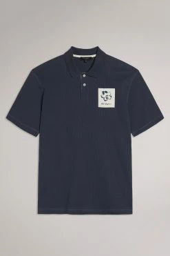 Ted Baker Navy Blue Remark Ribbed Polo Shirt -tedbaker Shop Online unnamed file 4193