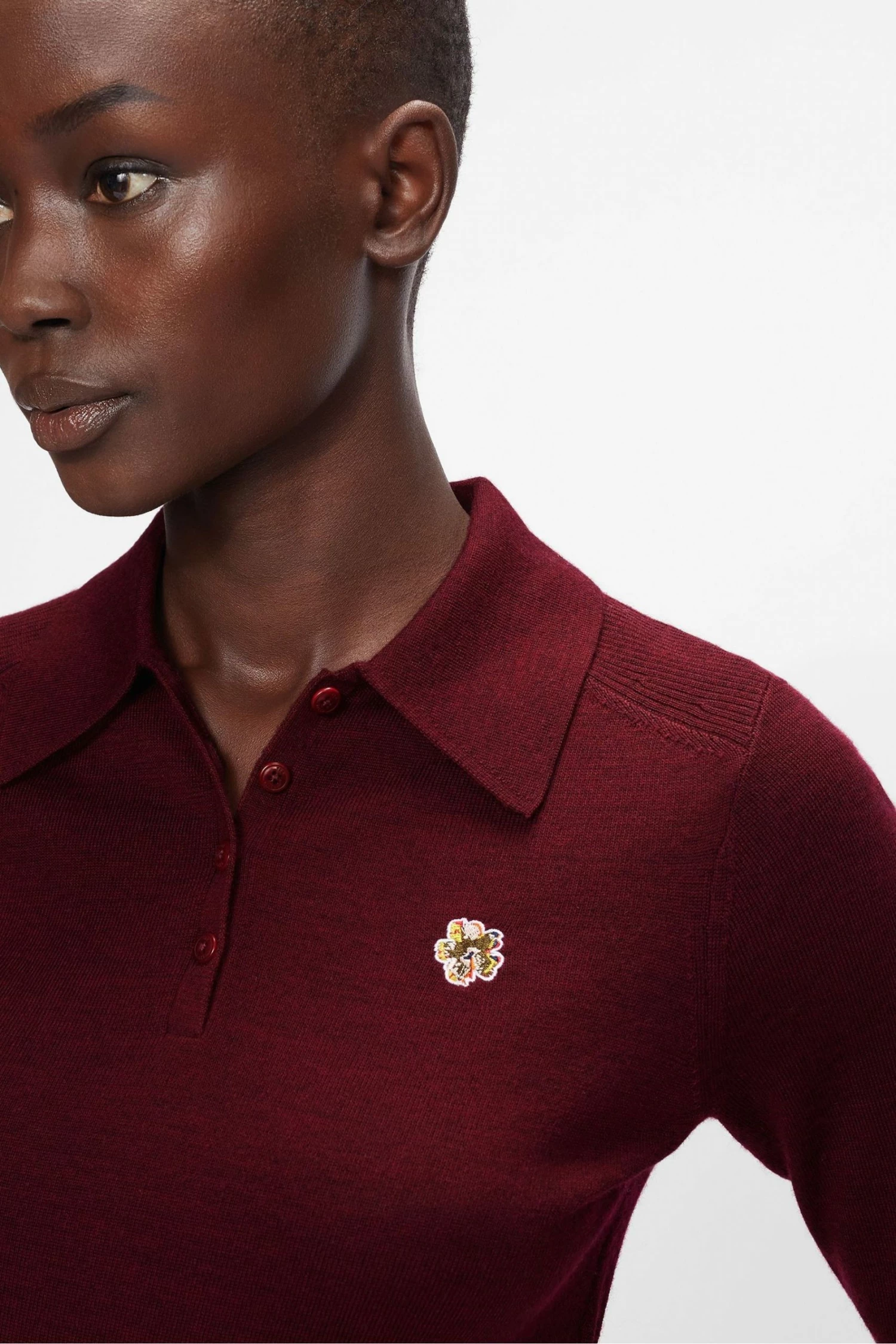 Ted Baker Womens Maroon Ameliya Merino Edit Polo Shirt 6 Ted Baker Womens Maroon Ameliya Merino Edit Polo Shirt - Image 4