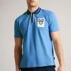 Ted Baker Regent Blue Ss Piqué Polo Shirt