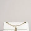 Ted Baker Cream Ayahli Leather Puffer Quilted Shoulder Bag