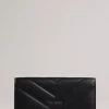 Ted Baker Large Black Leather Puffer Matinee Purse