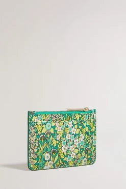 Ted Baker Green Garcet Emerald Flirty Texture Floral Zip Card Holder -tedbaker Shop Online unnamed file 4398