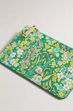 Ted Baker Green Garcet Emerald Flirty Texture Floral Zip Card Holder -tedbaker Shop Online unnamed file 4399
