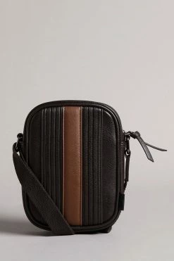 Ted Baker Brn-Choc Evver Striped Pu Flight Bag