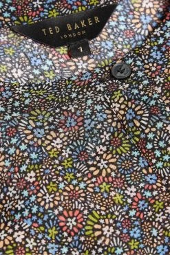 Ted Baker Black Printed Ruffle Blouse -tedbaker Shop Online unnamed file 4504