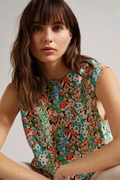 Ted Baker Nelliy Black Sleeveless Top With Shoulder Detail -tedbaker Shop Online unnamed file 4509