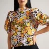 Ted Baker Ivoyne Black Puff Sleeve Boxy Top