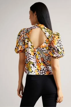 Ted Baker Ivoyne Black Puff Sleeve Boxy Top -tedbaker Shop Online unnamed file 4513