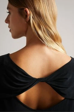 Ted Baker Black Niylah Twist Back Jersey Top -tedbaker Shop Online unnamed file 4538