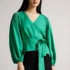 Ted Baker Green Tavia Mid Smock Shoulder Wrap Top