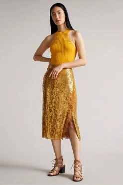 Ted Baker Feoniix Yellow Knitted Halterneck Top 10 Ted Baker Feoniix Yellow Knitted Halterneck Top -tedbaker Shop Online unnamed file 4555