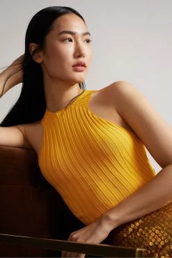 Ted Baker Feoniix Yellow Knitted Halterneck Top 11 Ted Baker Feoniix Yellow Knitted Halterneck Top -tedbaker Shop Online unnamed file 4556