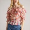 Ted Baker Harina Pink Elasticated Waist Off The Shoulder Top