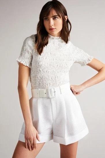 Ted Baker Womens White Tora Fitted Top 8 Ted Baker Womens White Tora Fitted Top - Image 6