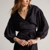 Ted Baker Navy Blue Ralda Wrap Top With Blouson Full Sleeve