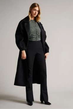 Ted Baker Savannn Black Rouched Front Jersey Top -tedbaker Shop Online unnamed file 4602