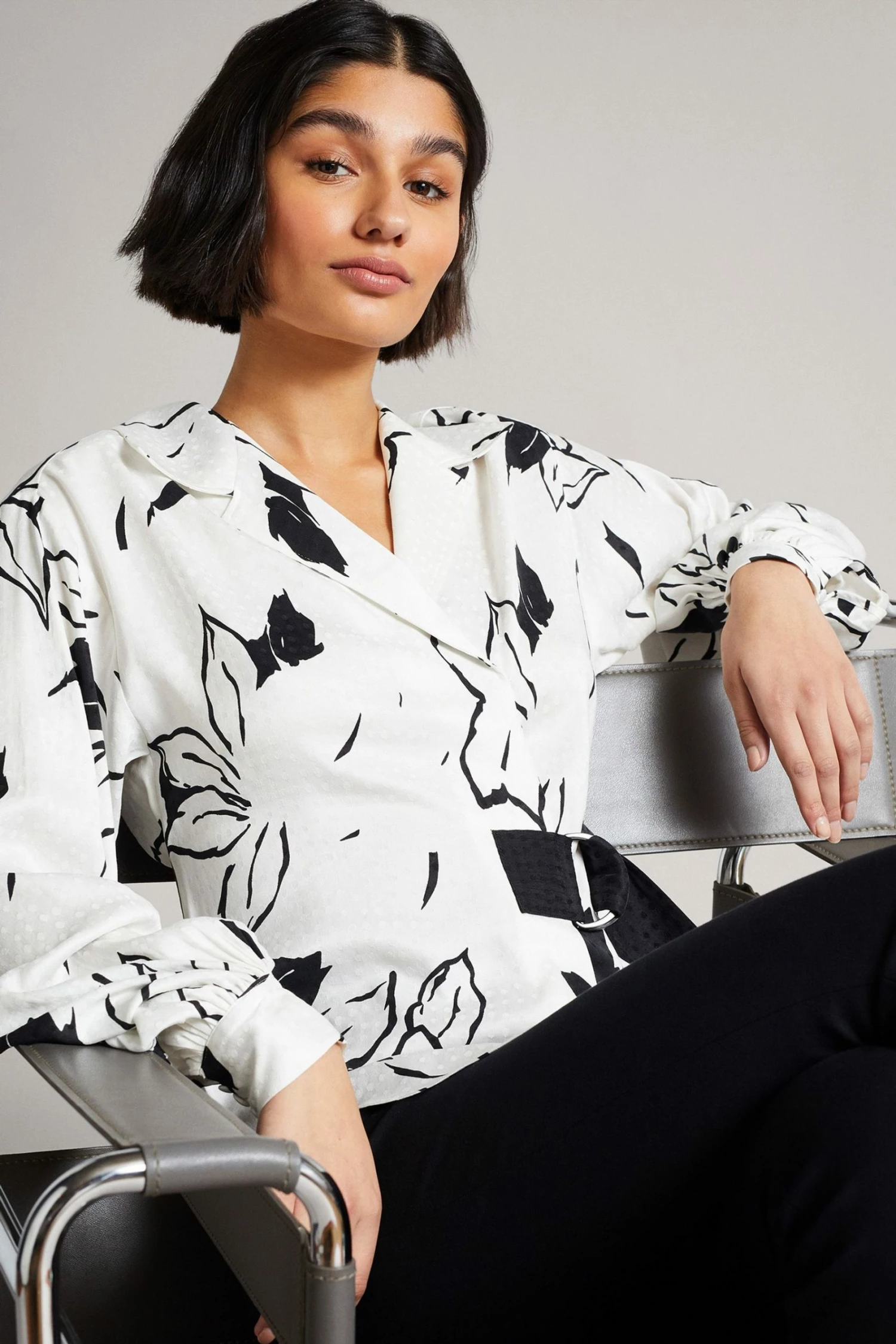 Ted Baker Eddith White Integral Wrap Detail Top With Belt 6 Ted Baker Eddith White Integral Wrap Detail Top With Belt - Image 4