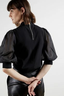 Ted Baker Black Micaeli Organza Volume Sleeve Top 8 Ted Baker Black Micaeli Organza Volume Sleeve Top -tedbaker Shop Online unnamed file 4618