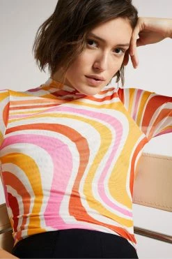 Ted Baker Sarrahh Ivory Mesh Seaming Top -tedbaker Shop Online unnamed file 4624