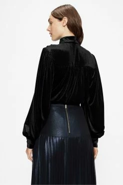 Ted Baker Black Ozma Velvet With Yoke Detail Blouse -tedbaker Shop Online unnamed file 4654