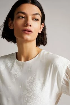 Ted Baker Karni White Exaggerated Puff Sleeve Top -tedbaker Shop Online unnamed file 4666