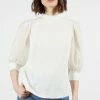Ted Baker Cream Micaeli Organza Volume Sleeve Top