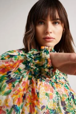 Ted Baker Kesara White Printed Blouse With Tie Waist 10 Ted Baker Kesara White Printed Blouse With Tie Waist -tedbaker Shop Online unnamed file 4682