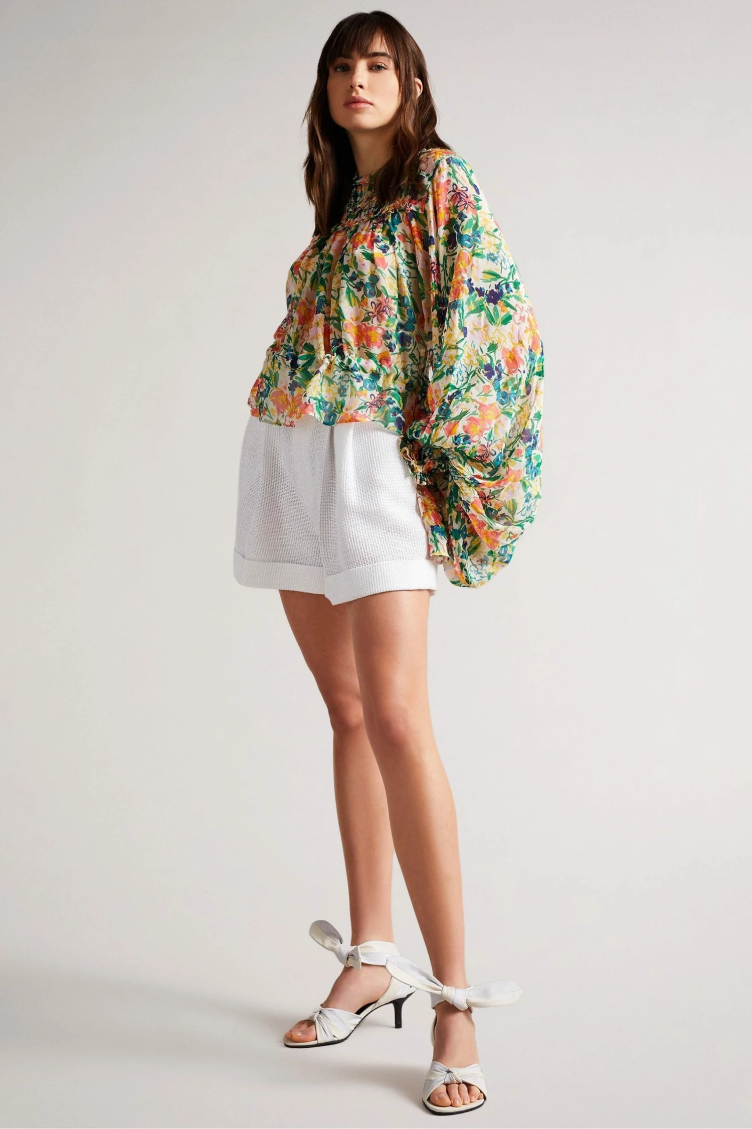 Ted Baker Kesara White Printed Blouse With Tie Waist 5 Ted Baker Kesara White Printed Blouse With Tie Waist - Image 3
