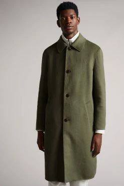 Featured Products 21 Ted Baker Powpow Green Double Splitable Wool Car Coat