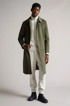 Ted Baker Powpow Green Double Splitable Wool Car Coat -tedbaker Shop Online unnamed file 4724