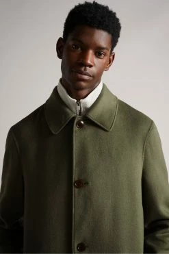 Ted Baker Powpow Green Double Splitable Wool Car Coat -tedbaker Shop Online unnamed file 4725