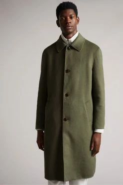 Ted Baker Powpow Green Double Splitable Wool Car Coat -tedbaker Shop Online unnamed file 4727