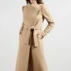 Ted Baker Rosell Long Length Wool Wrap Coat Cream