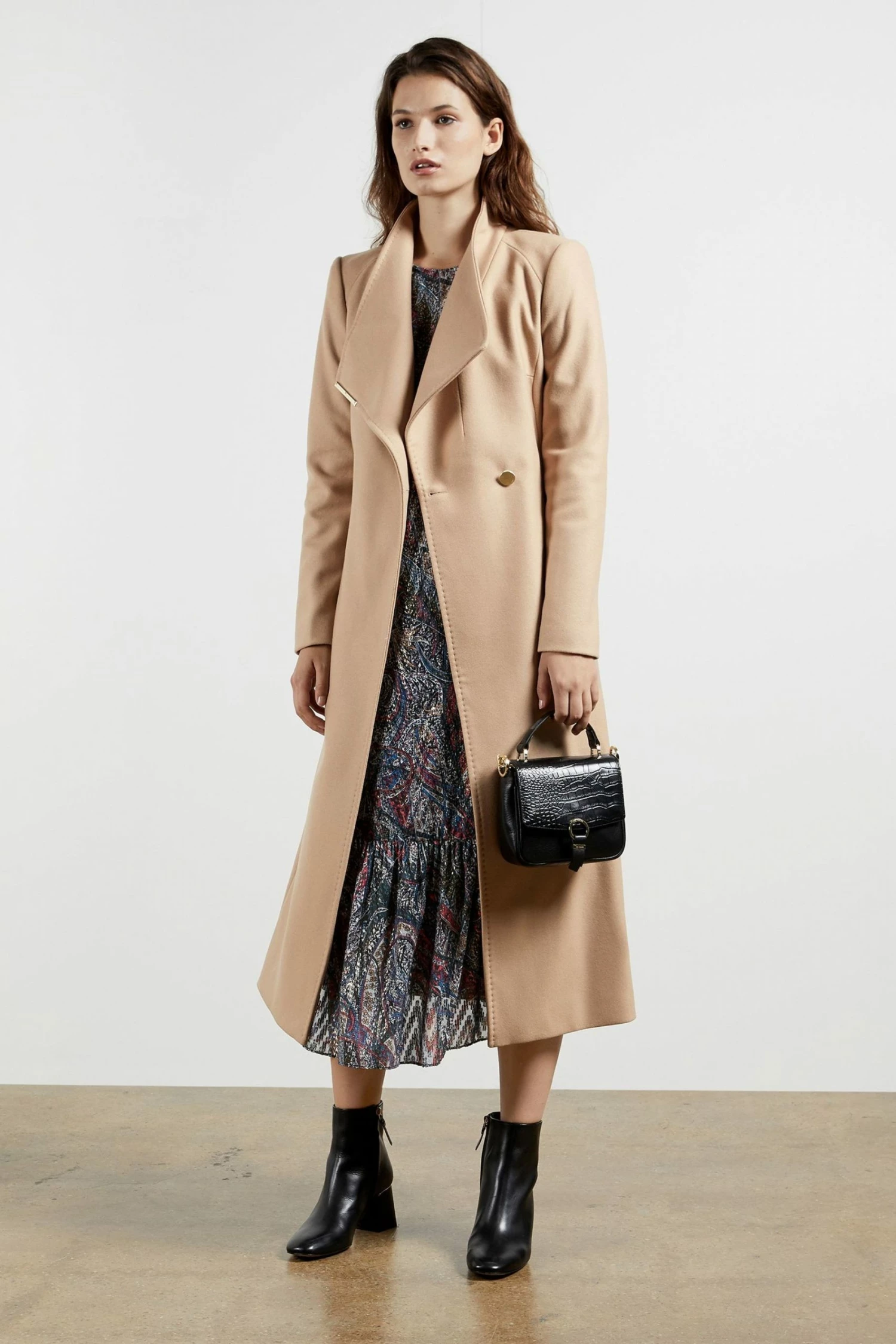 Ted Baker Rosell Long Length Wool Wrap Coat Cream 4 Ted Baker Rosell Long Length Wool Wrap Coat Cream - Image 2