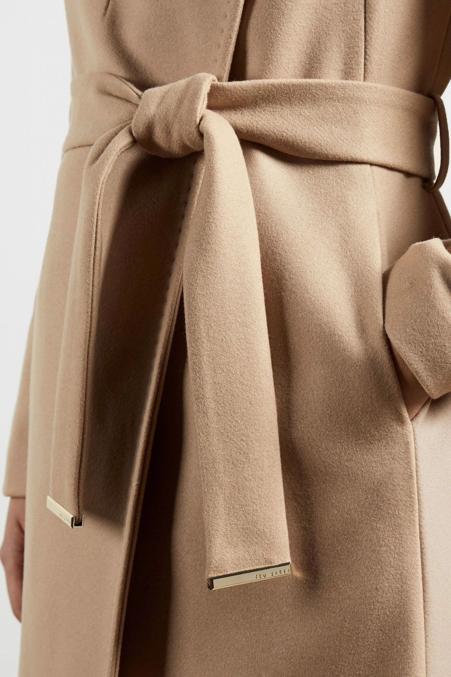 Ted Baker Rosell Long Length Wool Wrap Coat Cream 5 Ted Baker Rosell Long Length Wool Wrap Coat Cream - Image 3