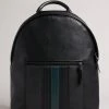 Ted Baker Black Esentle Striped Pu Backpack