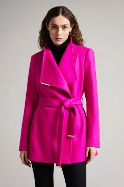Featured Products 9 Ted Baker Pink Rosess Short Wool Wrap Coat
