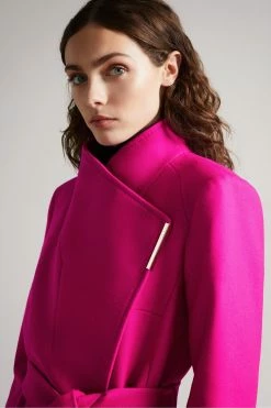 Ted Baker Pink Rosess Short Wool Wrap Coat -tedbaker Shop Online unnamed file 4767