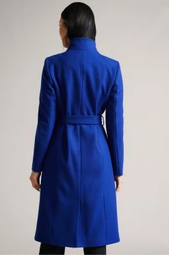 Ted Baker Blue Rose Midi Wool Wrap Coat With Shoulder Panels -tedbaker Shop Online unnamed file 4773