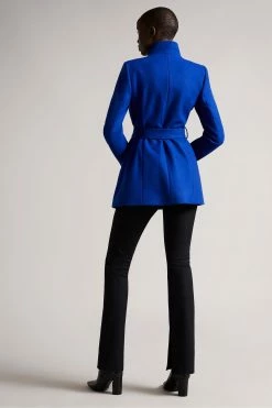 Ted Baker Blue Rosess Short Wool Wrap Coat -tedbaker Shop Online unnamed file 4779