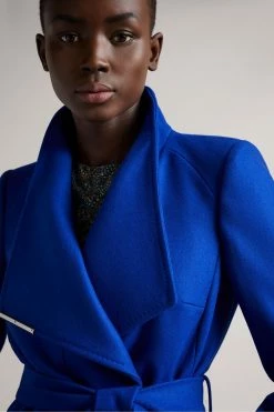 Ted Baker Blue Rosess Short Wool Wrap Coat -tedbaker Shop Online unnamed file 4780