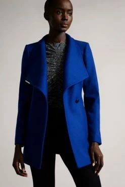 Ted Baker Blue Rosess Short Wool Wrap Coat -tedbaker Shop Online unnamed file 4782
