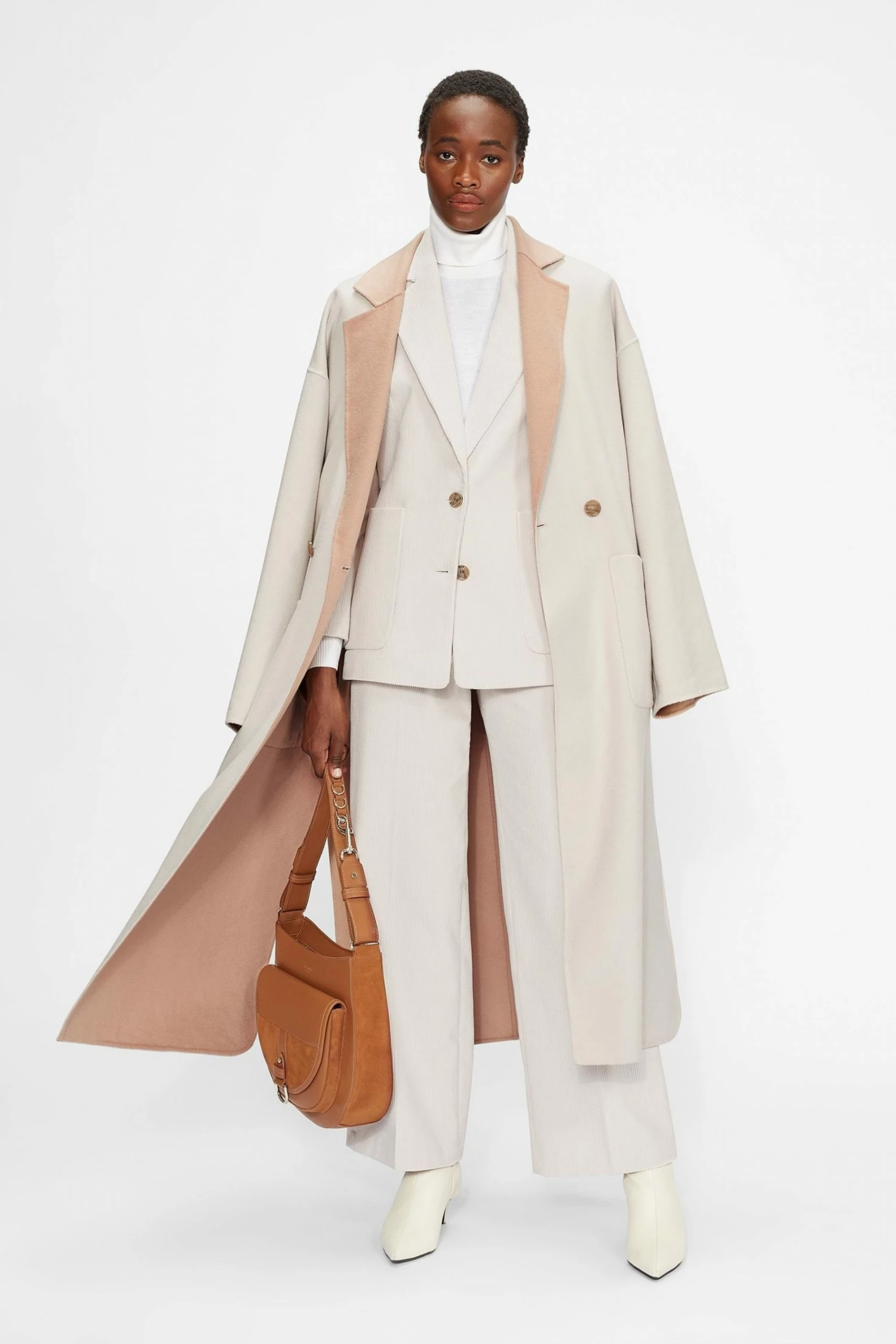 Ted Baker Anahh White Flood Length Double Faced Wool Coat 3 Ted Baker Anahh White Flood Length Double Faced Wool Coat
