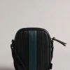 Ted Baker Black Evver Striped Pu Flight Bag