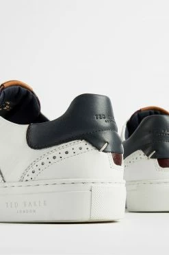 Ted Baker White Dennton Brogue Leather Cupsole Shoes -tedbaker Shop Online unnamed file 4928