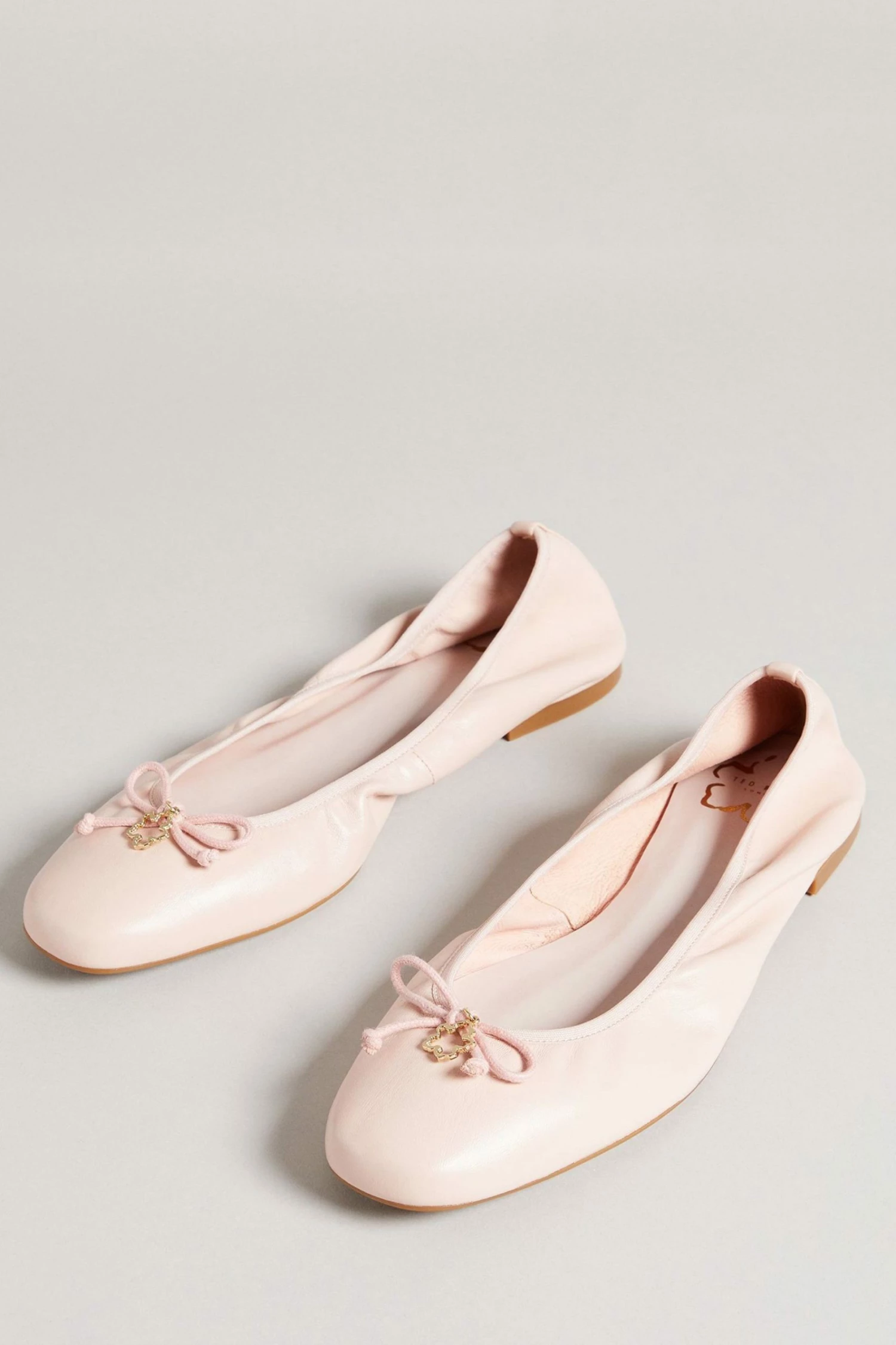 Ted Baker Baylay Dusky-Pink Leather Bow Ballet Pump Shoes 4 Ted Baker Baylay Dusky-Pink Leather Bow Ballet Pump Shoes - Image 2